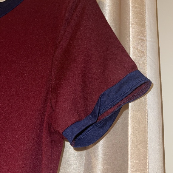 Burgundy/Navy Blue Varsity Fit Short Sleeved Dress - Picture 4 of 7
